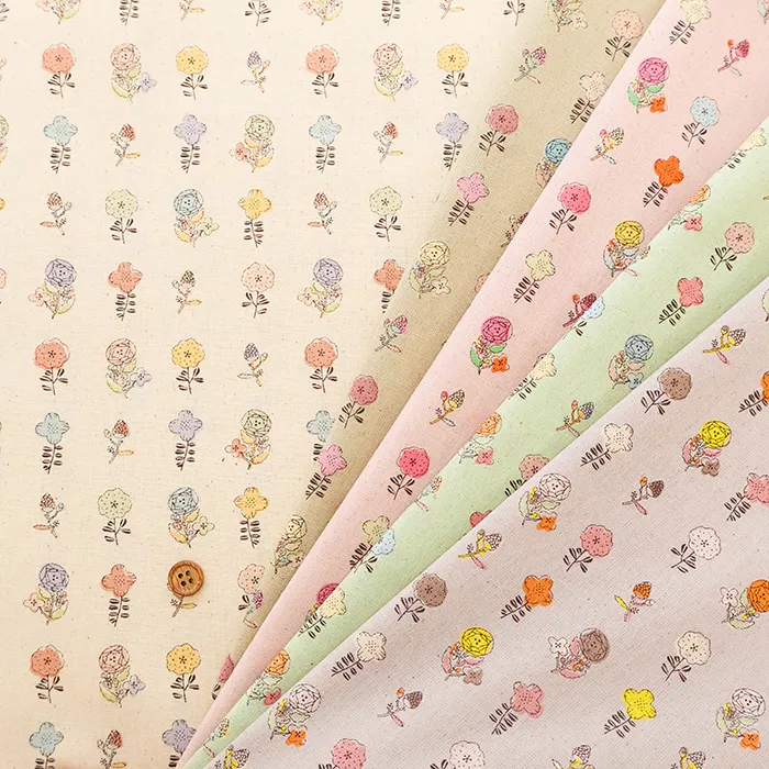 コットンシーチングプリント生地 Shanti Garden フラワー